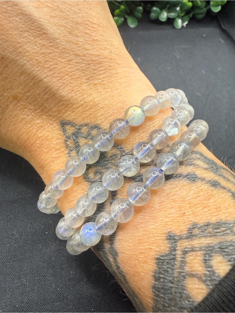 Flashy Labradorite 6mm Beaded Necklace or Wrap Bracelet